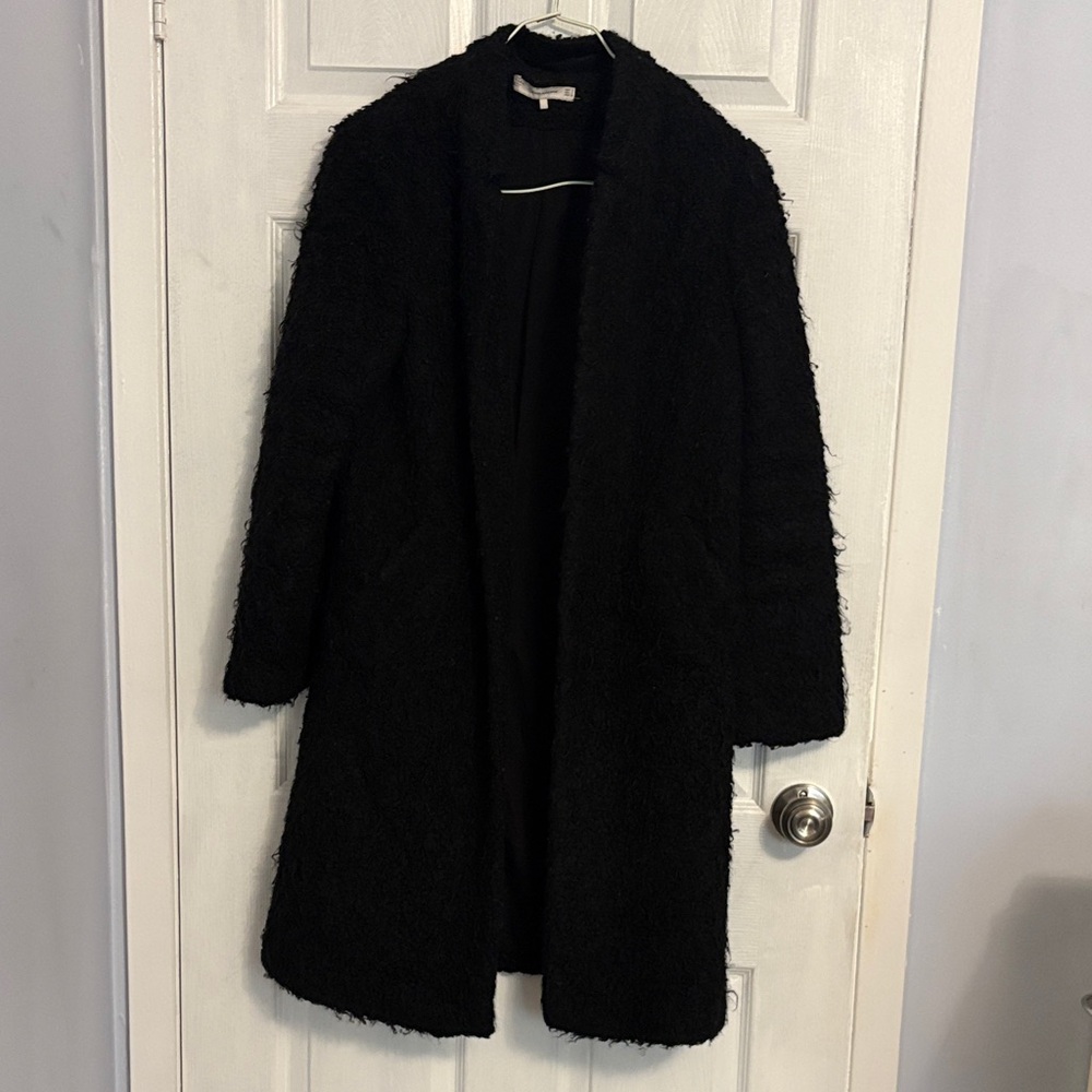 Vintage Zara Women's Black Fuzzy Teddy Coat